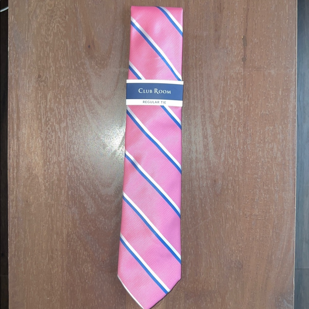 Club Room Men's Irving Stripe Regular Tie - Pink